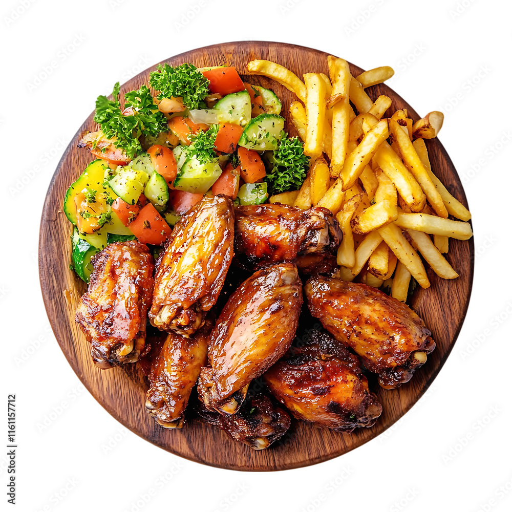 A bowl of fried chicken isolated on a transparent background. A bowl of fried chicken isolated on a transparent background.