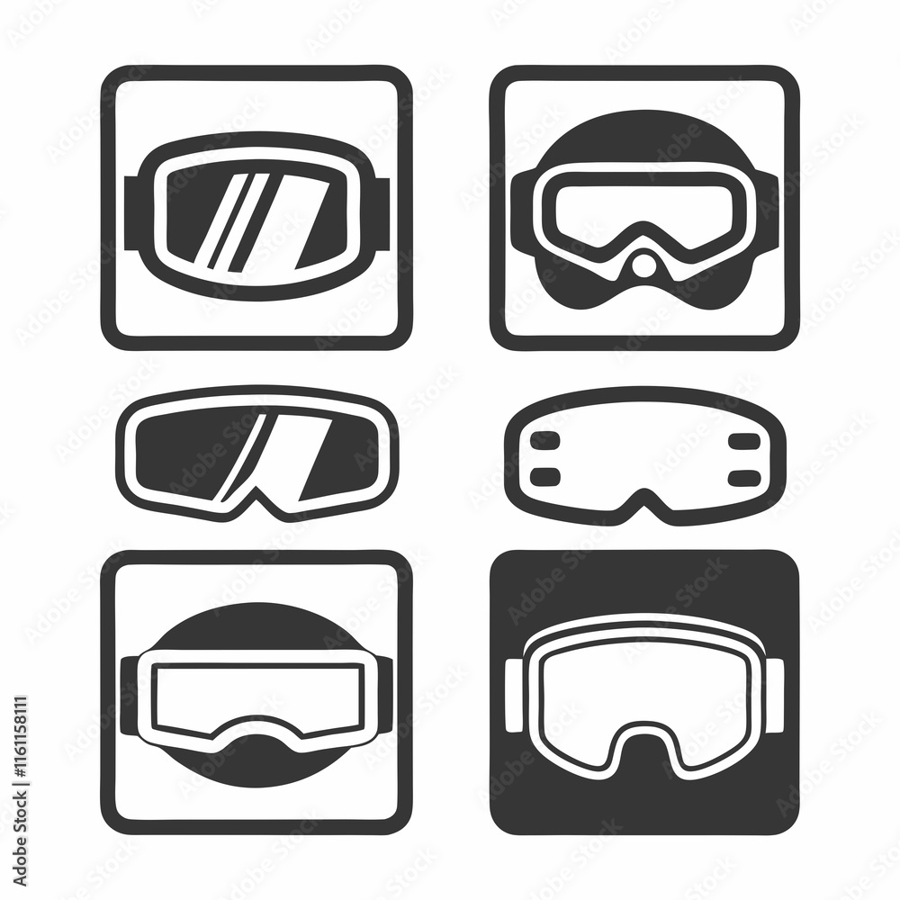 Virtual Reality Headset Icon Bundle Design. Virtual Reality Headset Icon Bundle Design.