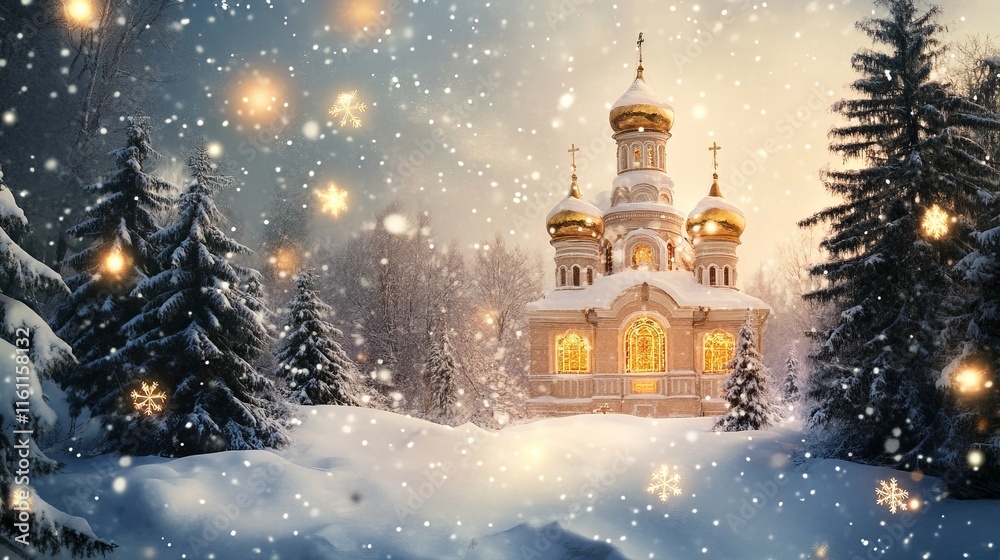 Fototapeta premium Orthodox Christmas Background Concept 