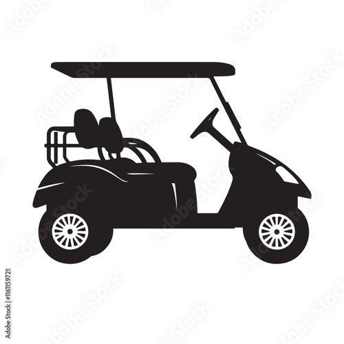 Golf cart silhouette  vector icon illustration