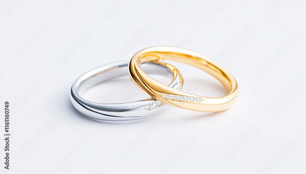 Elegant wedding rings display jewelry store product image bright environment close-up view love symbolism Elegant wedding rings display jewelry store product image bright environment close-up view love symbolism