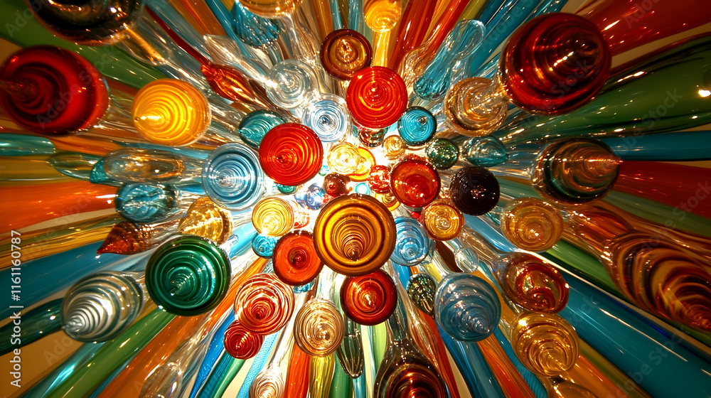 Fototapeta premium Colorful Glass Abstract Art Illustration