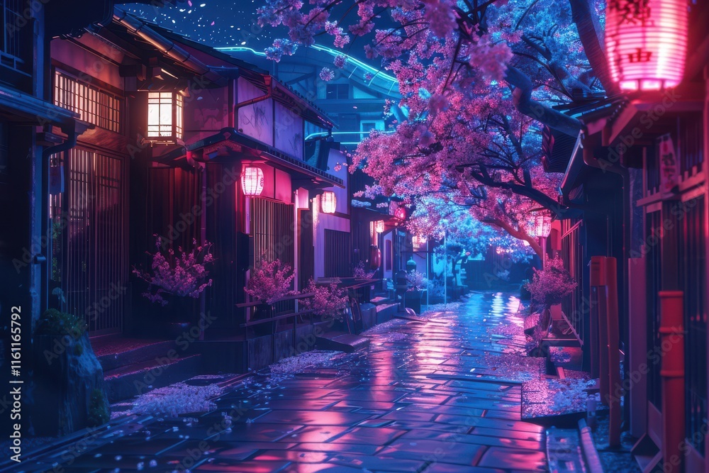 Obraz premium kyoto neon light background