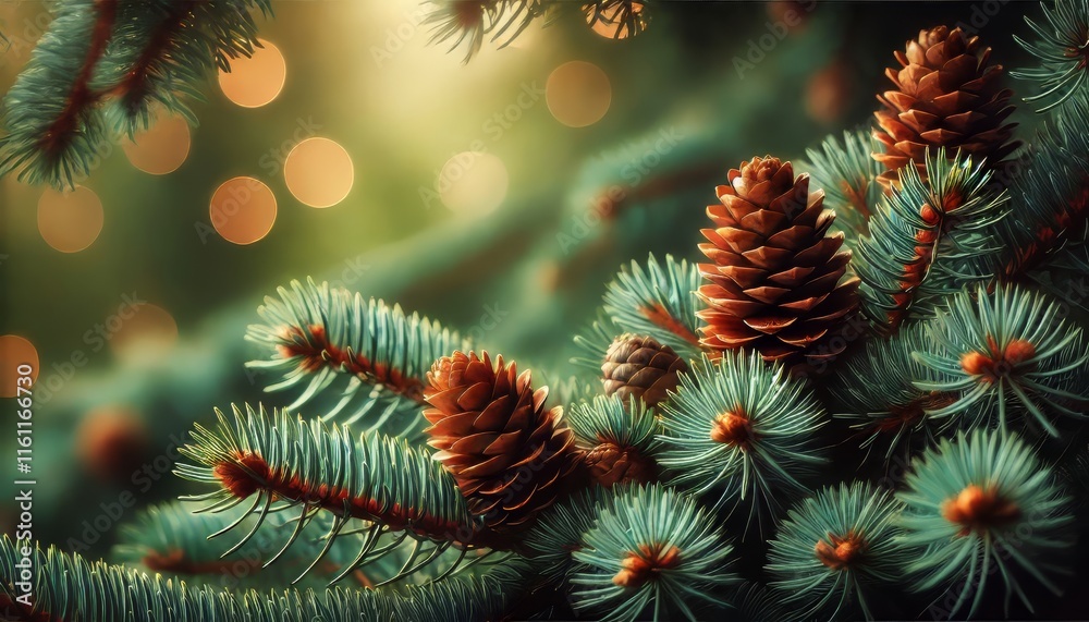 Pine Cones on a Branch, isolated on a white background Pine Cones on a Branch, isolated on a white background
