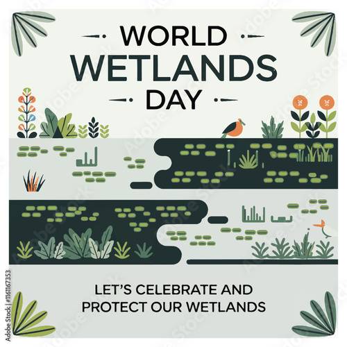 World Wetlands Day flyer,poster card design 13.eps