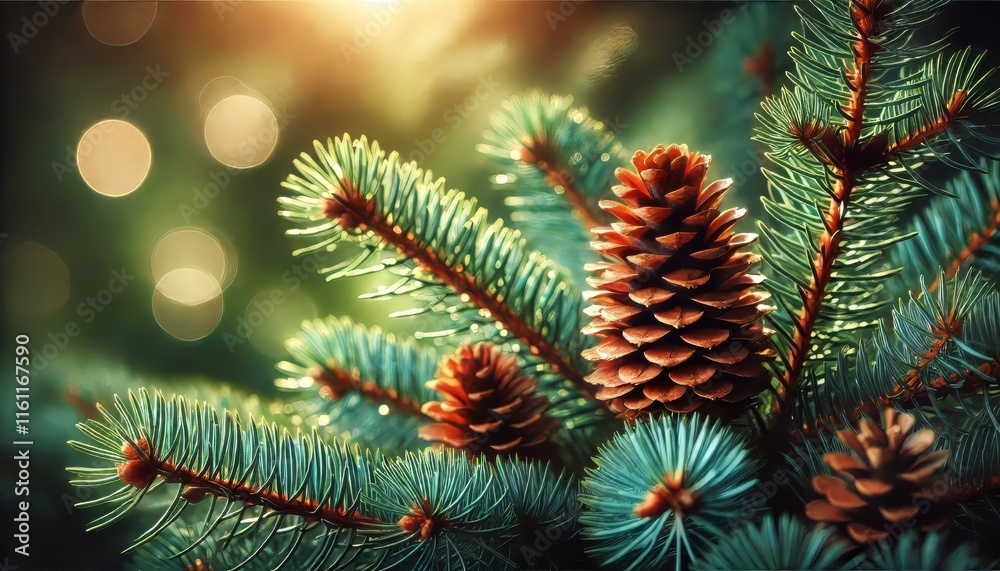 Pine Cones on a Branch, isolated on a white background Pine Cones on a Branch, isolated on a white background
