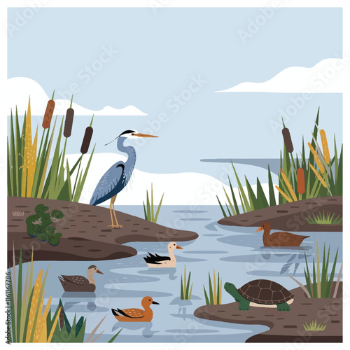 World Wetlands Day flyer,poster card design 11.eps