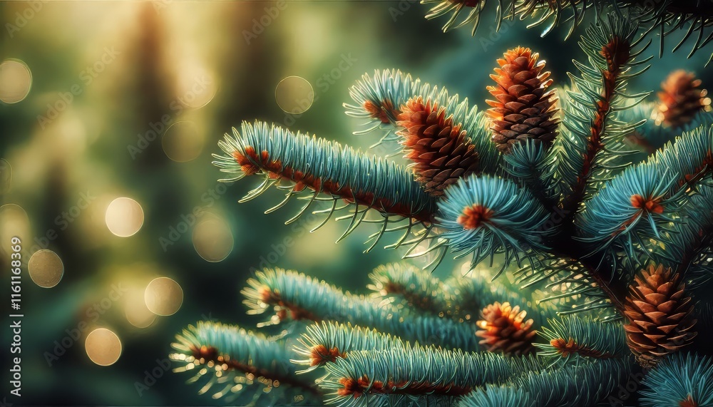 Pine Cones on a Branch, isolated on a white background Pine Cones on a Branch, isolated on a white background