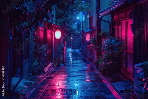 kyoto neon light background