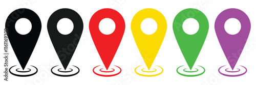 Location icon set, map pointer pin sign symbol, destination icon, place address navigation locator sign vector illustration isolated on white background