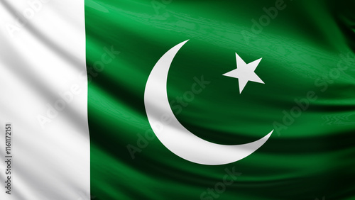 Pakistan flag picture, close-up shot of pakistani nation flag, asia, animated flag background photo, 3D photo of a flag, national symbol of asian country, patriotism, full screen