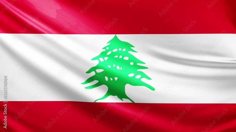 Liban flag video, close-up shot of symbol of lebanese nation, asia, animated flag background video, 3D video of a flag, national symbol of the people, patriotism, full screen Liban flag video, close-up shot of symbol of lebanese nation, asia, animated flag background video, 3D video of a flag, national symbol of the people, patriotism, full screen
