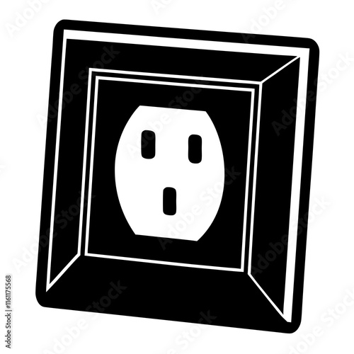 electrical outlet on white background