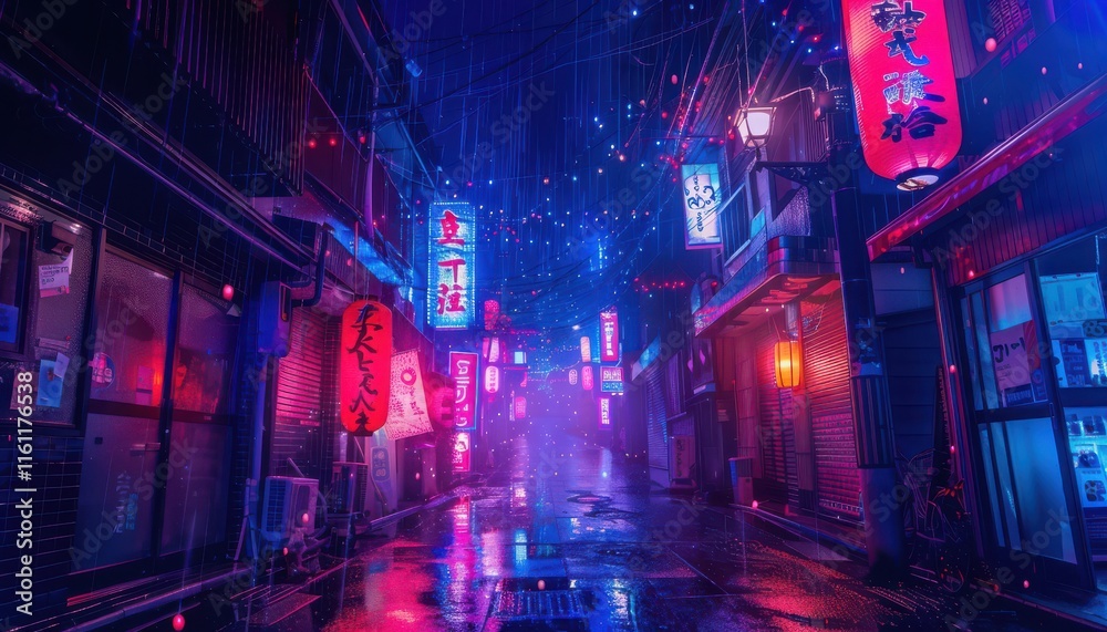 Naklejka premium kyoto neon light background