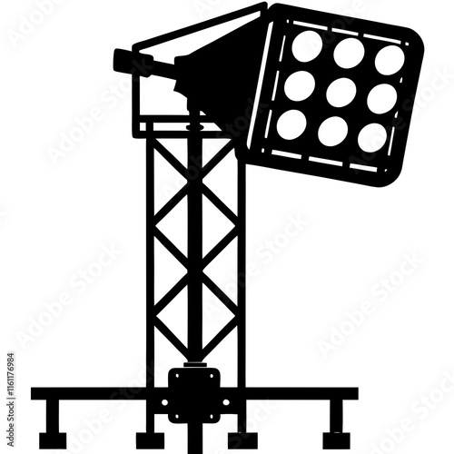 floodlight silhouette vector illustration