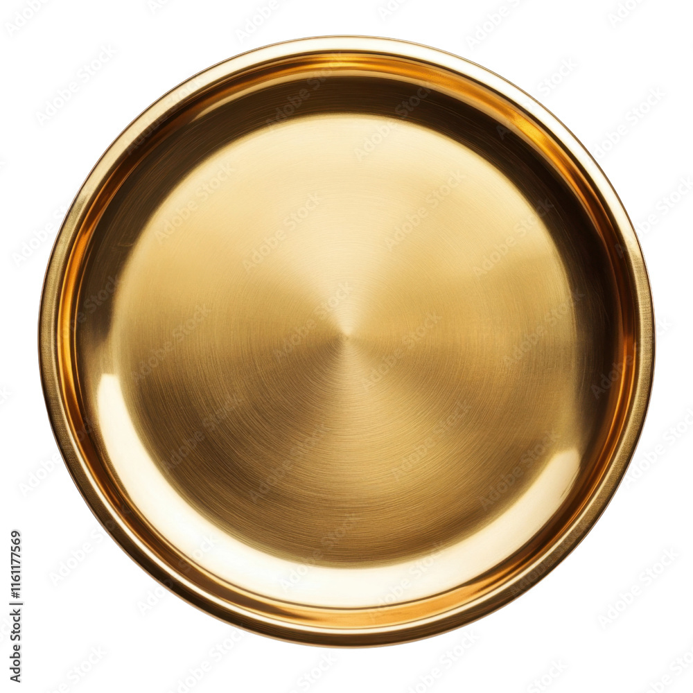 Elegant Gold Serving Plate with Smooth Metallic Finish and Reflections Elegant Gold Serving Plate with Smooth Metallic Finish and Reflections
