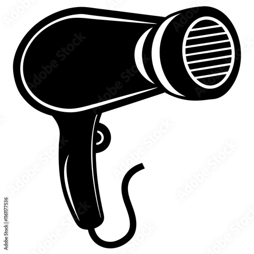  hair dryer silhouette vector illustration