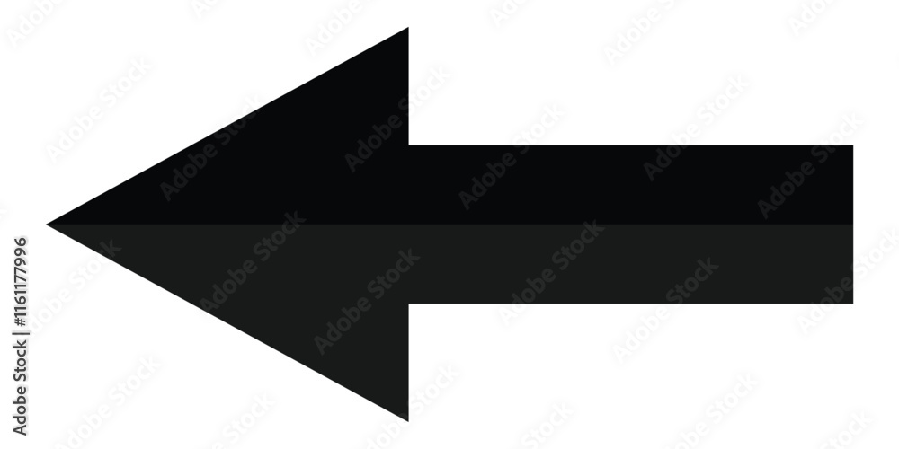 Left direction long arrow icon. Vector trendy long in flat style. Long arrow icon vector. Arrow pointing. Black arrow vector illustration. Left direction long arrow icon. Vector trendy long in flat style. Long arrow icon vector. Arrow pointing. Black arrow vector illustration.