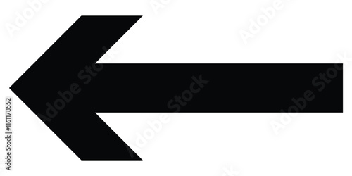Long arrow icon. Long arrow vector icon. Black horizontal long arrow. Straight long arrow vector icon isolated on white background.