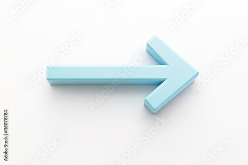 Obraz na płótnie Light blue arrow pointing right, isolated on white background. Simple, clean design. w salonie