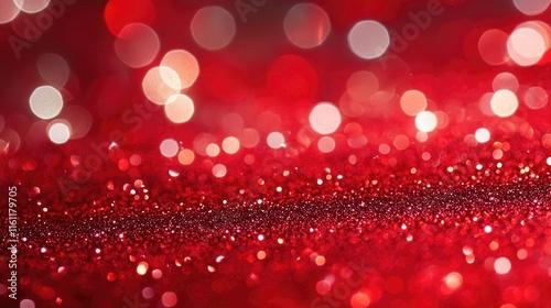 Red bokeh light background, Valentine's Day glowing bokeh confetti and sparkle texture overlay for your design. Sparkling Red dust abstract luxury decoration background.