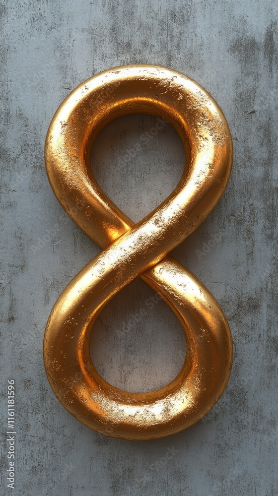 Golden Infinity Symbol on Textured Background Golden Infinity Symbol on Textured Background