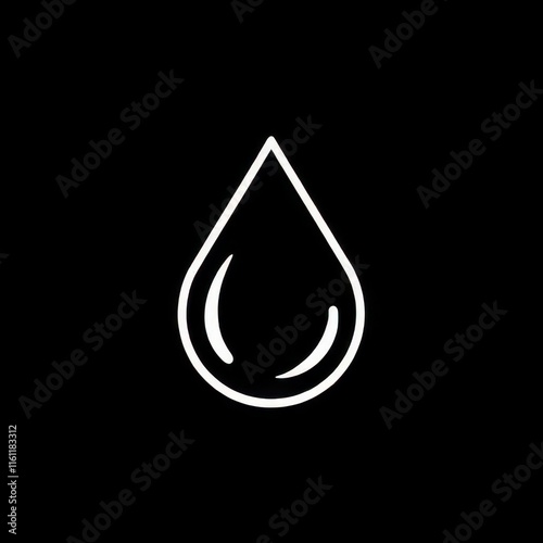 black and white water drop in black backround