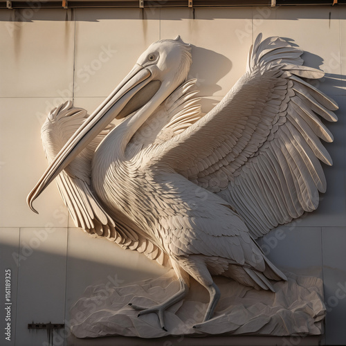 Pelican Stone Sculpture photo