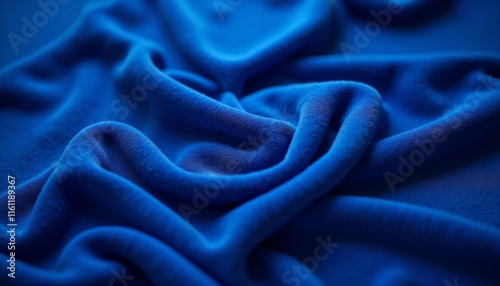 Luxurious Royal Blue Velvet Fabric with Rich Texture for Luxury Design photo