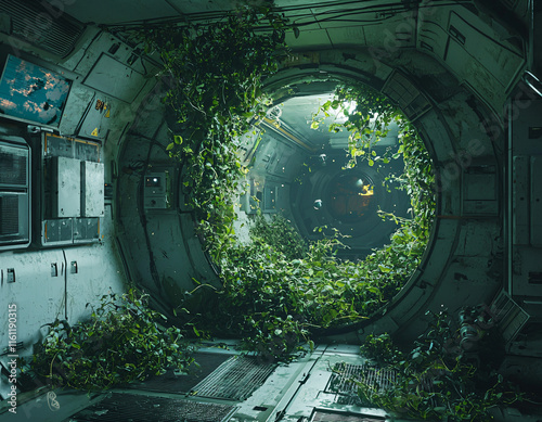 Overgrown Spaceship Corridor
