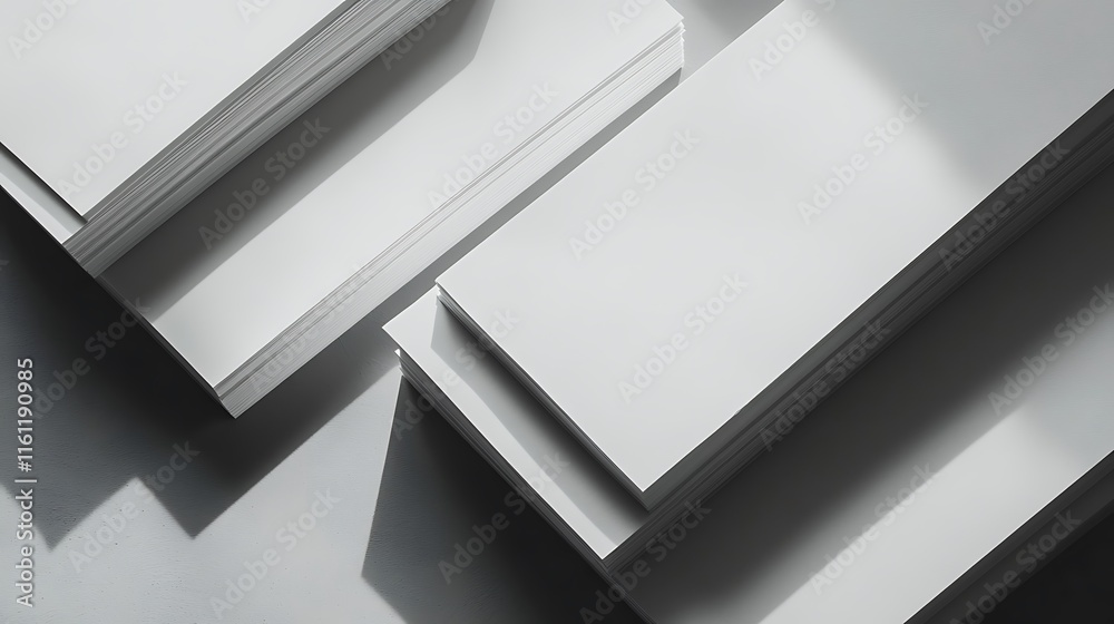 Blank business card mockup on white textured background 3d illustration 3d rendering card template