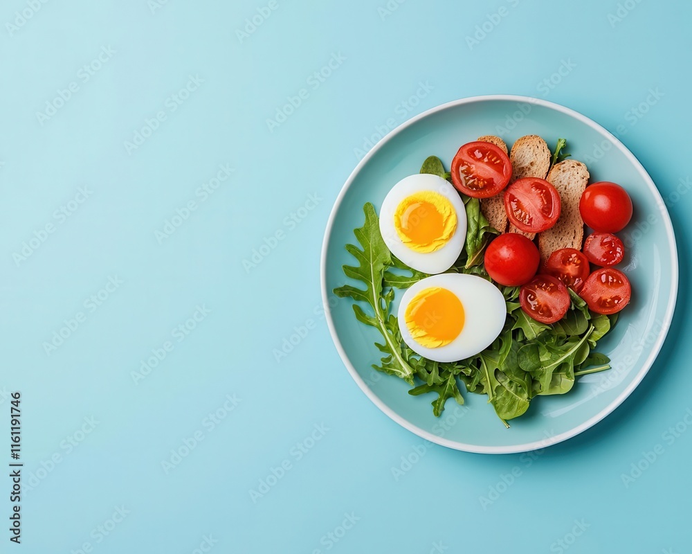 A bright breakfast plate with a boiled egg, wholegrain toast, and fresh greens, nutrientrich start, balanced simplicity A bright breakfast plate with a boiled egg, wholegrain toast, and fresh greens, nutrientrich start, balanced simplicity