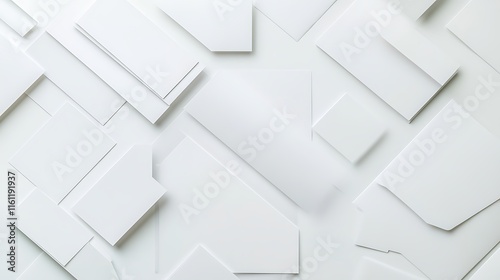 Blank business card mockup on white textured background 3d illustration 3d rendering card template