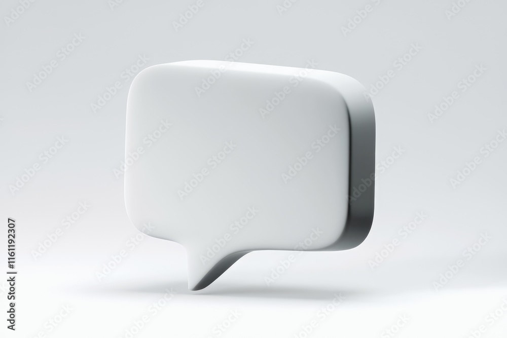 Fototapeta premium A white 3D speech bubble empty and ready for text.