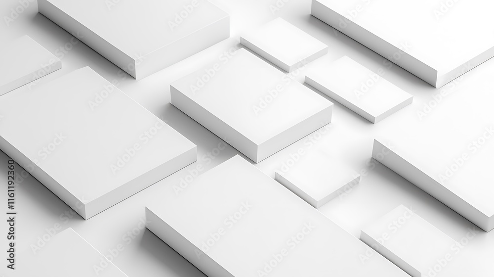 Blank business card mockup on white textured background 3d illustration 3d rendering card template