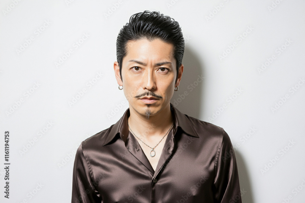 Fototapeta premium ダンディなヒゲの日本人中年男性