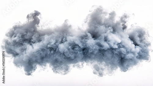 Abstract Smoke Cloud: A swirling, ethereal gray smoke cloud, isolated on a clean background, creates a dynamic and visually captivating abstract design. Use this image to add a touch of mystery.