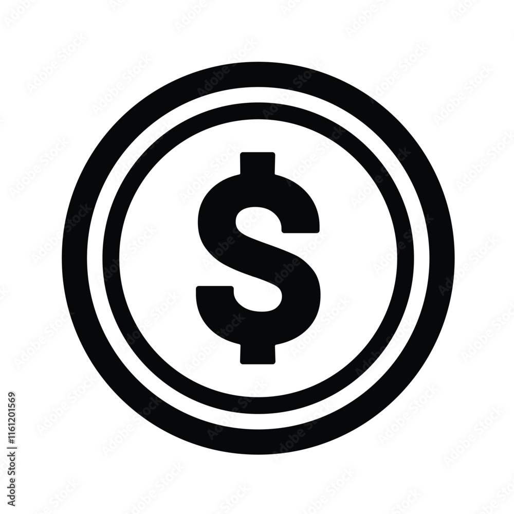 Vector graphic of dollar coin icon. Money coin icon collection. Dollar symbol isolated on white background. Vector graphic of dollar coin icon. Money coin icon collection. Dollar symbol isolated on white background.