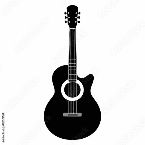 acoustic guitar isolated on white