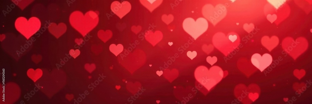 Abstract red hearts bokeh creating festive Valentine's day atmosphere, abstract, festive Abstract red hearts bokeh creating festive Valentine's day atmosphere, abstract, festive