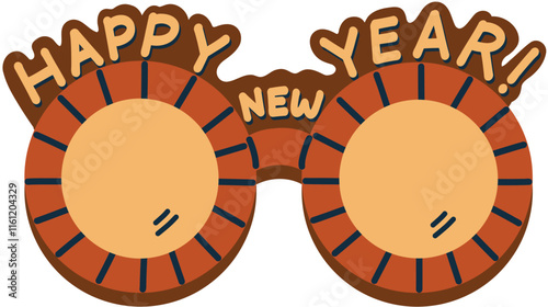 Happy New Year Sunglasses Vector Illustration