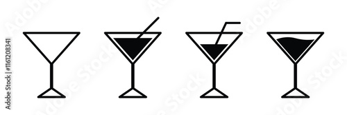 Wine glass vector icon illustration.