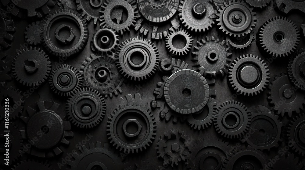 Abstract Technology Background with Composed Gearwheels Pattern Abstract Technology Background with Composed Gearwheels Pattern