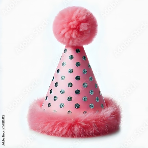 Birthday Party Hat Isolated on White Background Generative AI