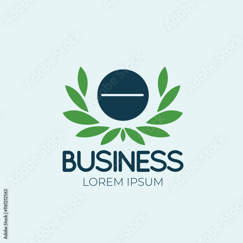 Healthcare Business Logo with Tablet and Leaves 