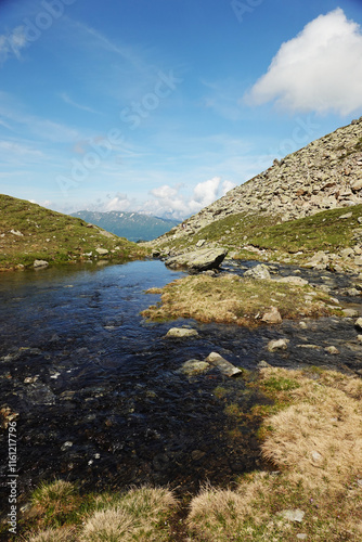 Grosssee lake in Pitztal valley, the Austrian Alps photo