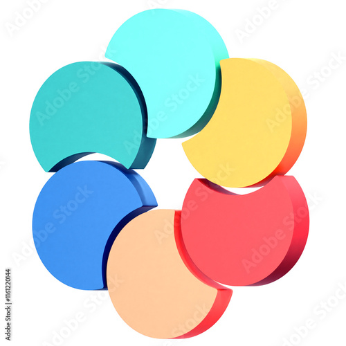 colorful circle diagram graph 3d