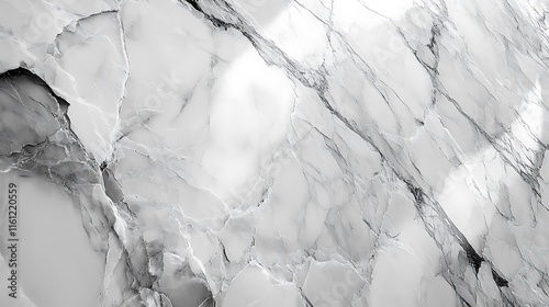 Captivating white marble showcasing intricate veins and textures at various angles under soft light