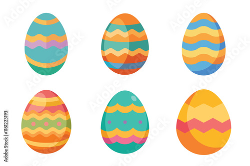 Set of  easter eggs vector illustration on white background