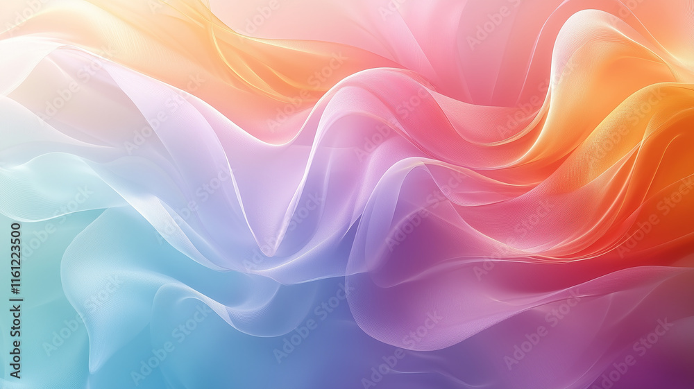 Obraz premium Vibrant Flowing Fabric-Like Texture with Warm Color Palette, background for Powerpoint presentation, web banner design
